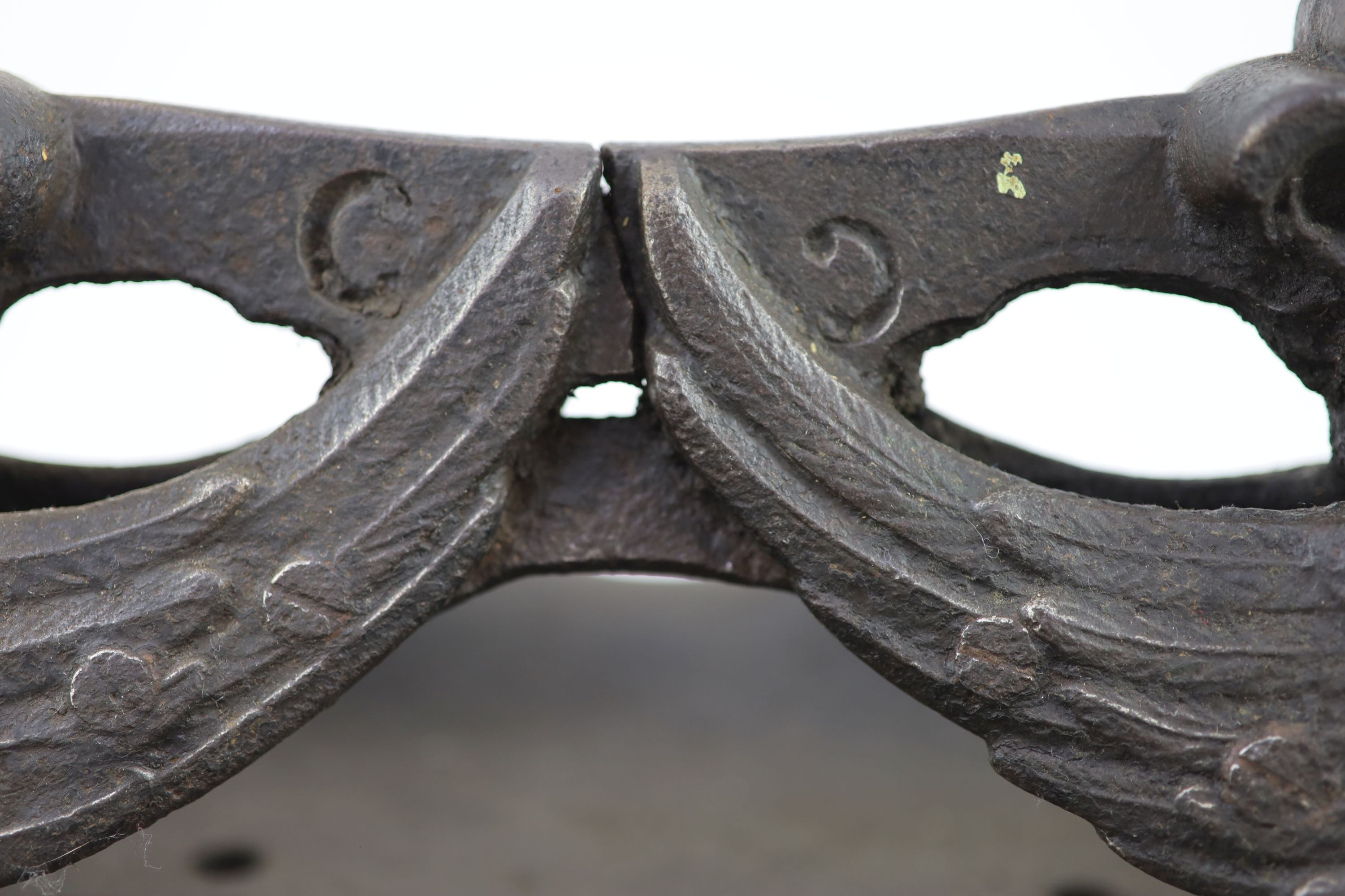 A Coalbrookdale cast iron 'griffin' boot scraper H 19cm. W 44cm. D 37cm.